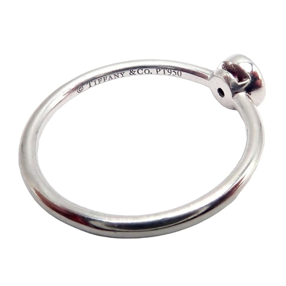 Tiffany & Co Platinum 0.12ct Diamond Engagement Stacking Ring size 6.5 - Picture 4 of 8